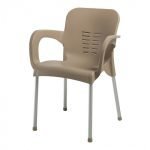 Пластичен стол со метални ногарки ЦТ015 – Капучино