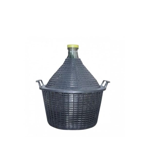 Стаклен Балон за вино и ракија 25л со ПВЦ Обвивка