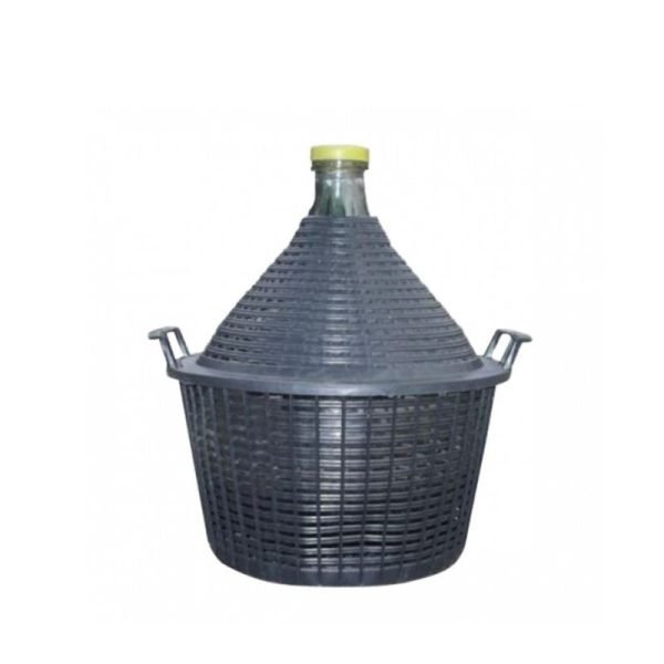 Стаклен Балон за вино и ракија 54л со ПВЦ Обвивка