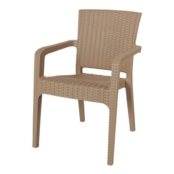 Пластичен стол ратан ЦТ022 Крем