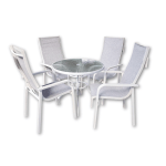 Сет маса Ø-80+ 4 столици текстилни - Бели