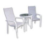 Сет маса Ø-60+ 2 столици текстилни - Бели