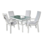 Сет маса 120х70 + 4 столици бели DM1-15.1