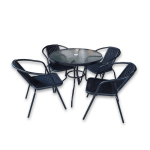 Сет маса Ø-80+ 4 столици ратан пластичен