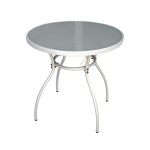 Метална маса со стакло