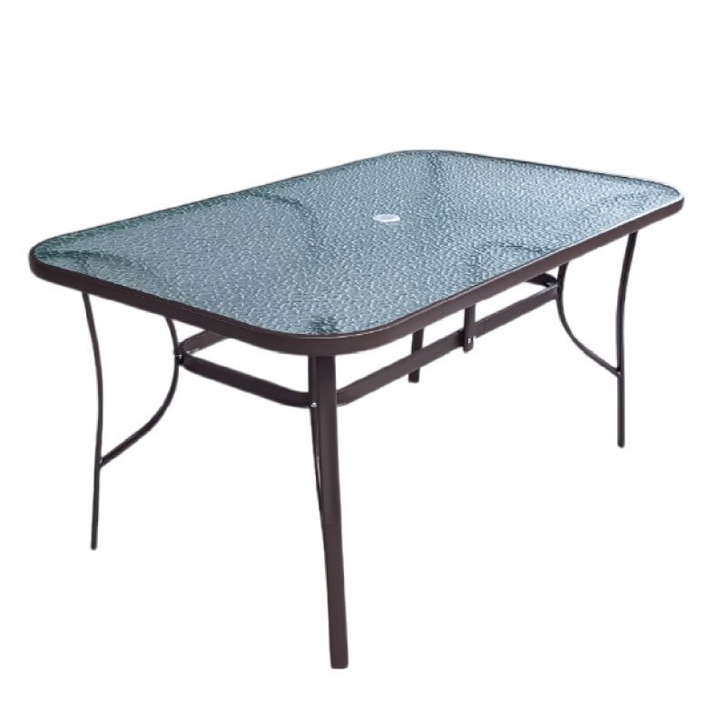 78024 Метална маса со стакло 150x90 кафена - Image 1