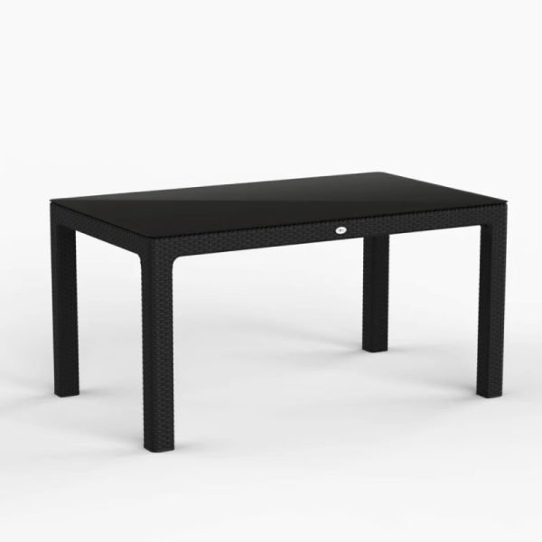 Ратан маса со стакло капучино, кафе, антрацит 78126