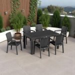 Пластичен сет АРМ маса + 6 столици - Црна