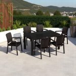 Пластичен сет АРМ маса + 6 столици - Кафени