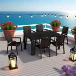 Пластичен сет АРМ маса + 6 столици - Кафени