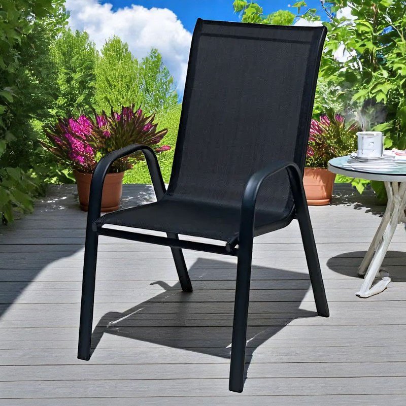 crna Метална столица со платно - Црна