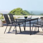 Метална столица со платно - Црна - Image 3