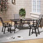 Метална маса 150x90 со црно стакло 78312